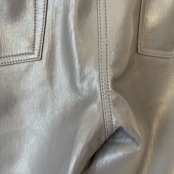 Aritzia Wilfred The Melina Pant Gray Faux Vegan Leather High Rise Straight Leg - Picture 9 of 11